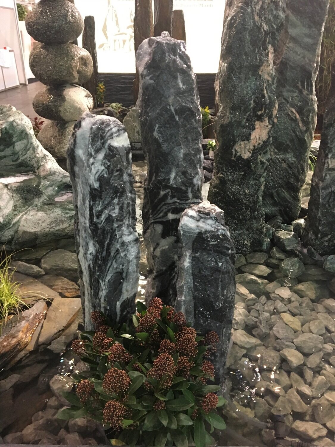 3er-Gruppe-Alaska-Grau, spaltrau, gebohrt