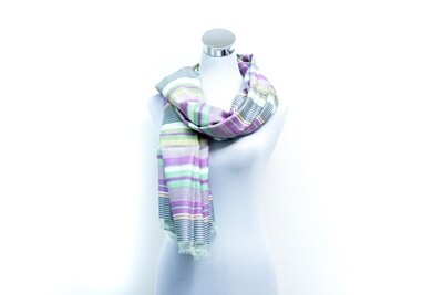 Organza Silk-Cotton Handloom Scarf - Weft Multicolour