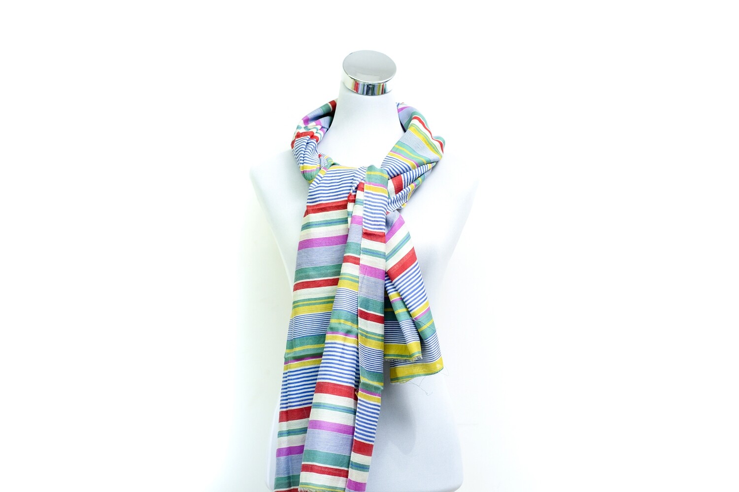 Organza Silk-Cotton Handloom Scarf - Weft Multicolour