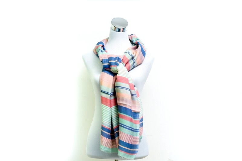 Organza Silk-Cotton Handloom Scarf - Weft Multicolour