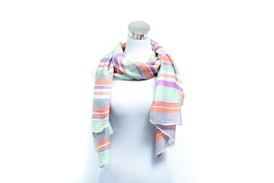 Organza Silk-Cotton Handloom Scarf - Weft Multicolour