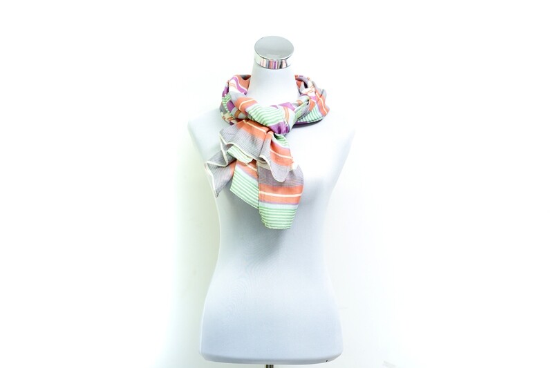 Organza Silk-Cotton Handloom Scarf - Weft Multicolour