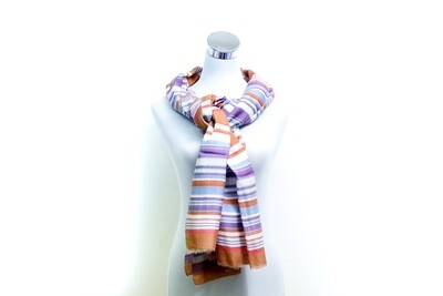 Organza Silk-Cotton Handloom Scarf - Weft Multicolour