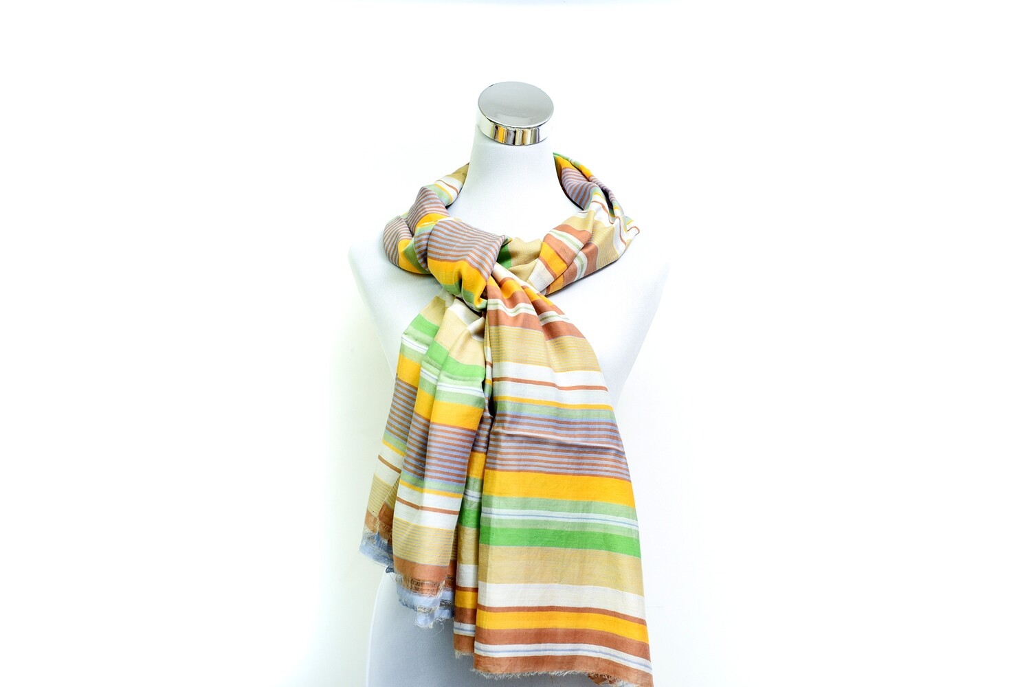 Organza Silk-Cotton Handloom Scarf - Weft Multicolour