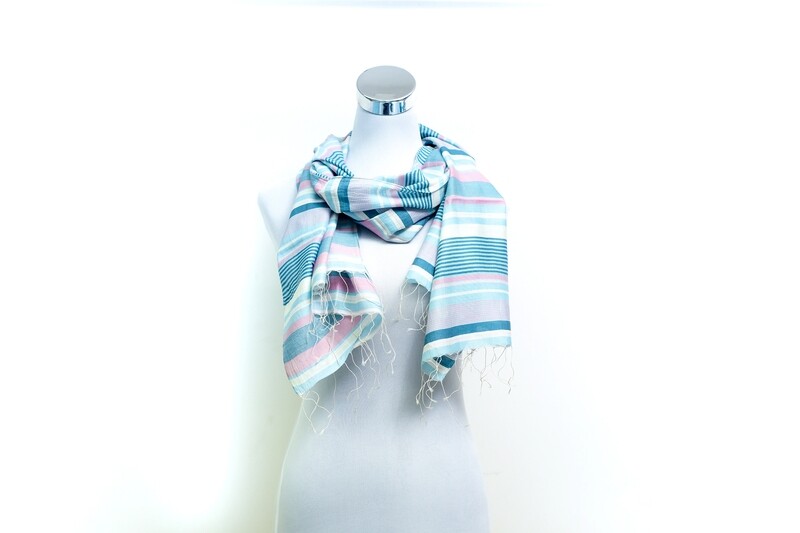 Organza Silk-Cotton Handloom Scarf - Weft Multicolour