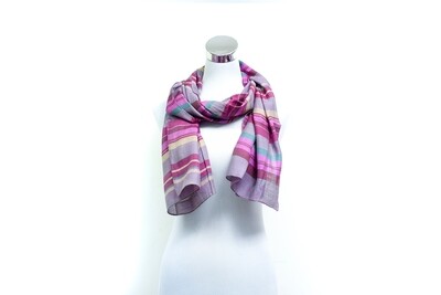 Organza Silk-Cotton Handloom Scarf - Weft Multicolour