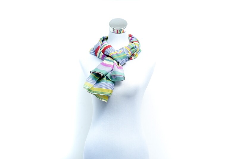 Organza Silk-Cotton Handloom Scarf - Weft Multicolour