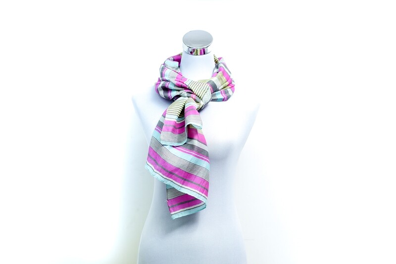 Organza Silk-Cotton Handloom Scarf - Weft Multicolour
