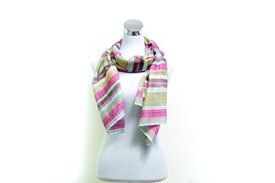 Organza Silk-Cotton Handloom Scarf - Weft Multicolour