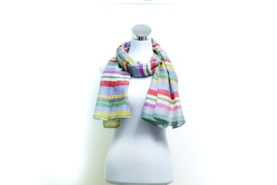 Organza Silk-Cotton Handloom Scarf - Weft Multicolour