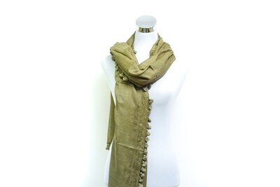 Silk-Cotton Handloom Scarf - Crete / Golden