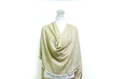 Silk-Cotton Handloom Scarf - Loafer / Cream