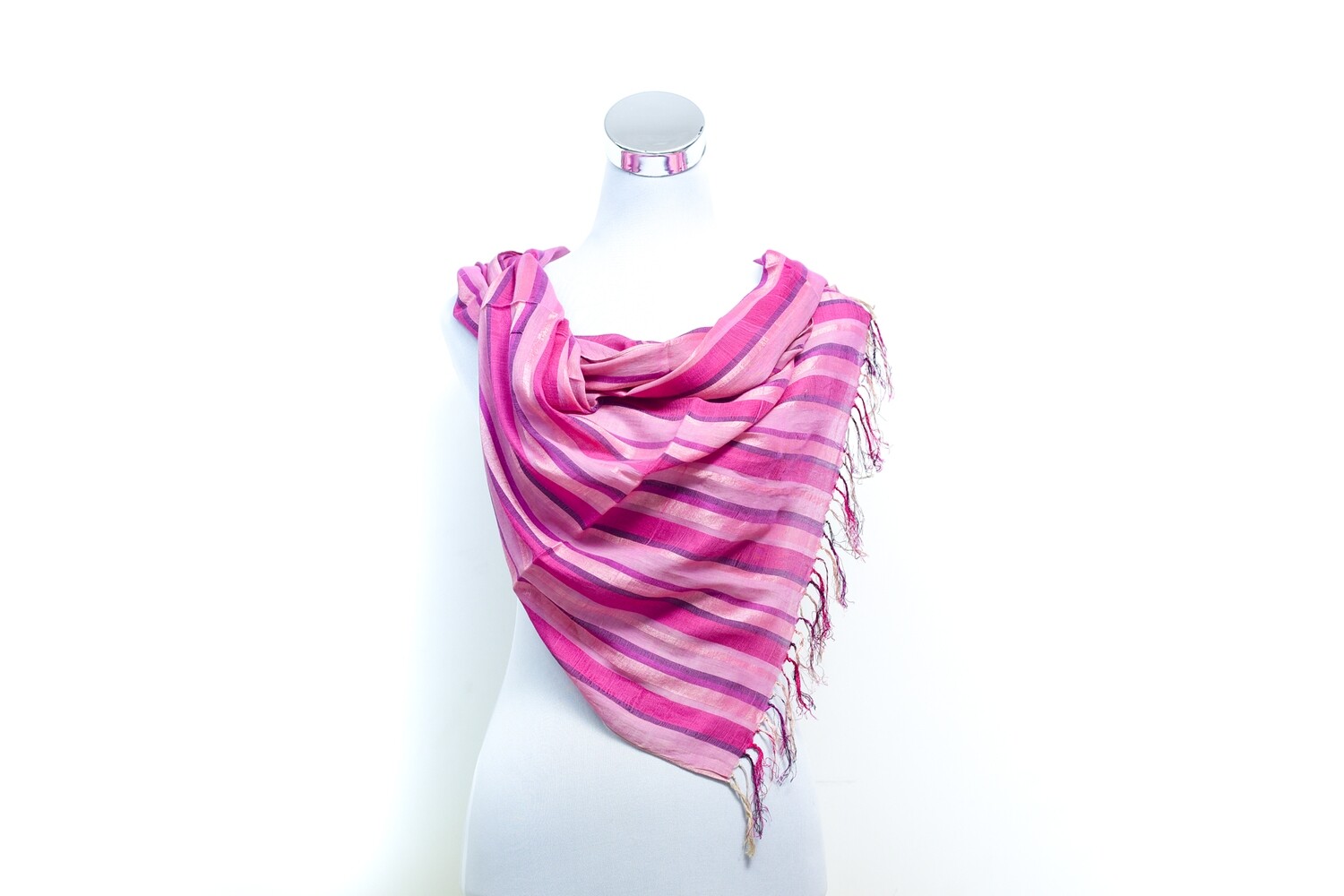 Cotton-Viscose -Warp Stripe Handloom Scarf -Razzmatazz &amp; Carissma