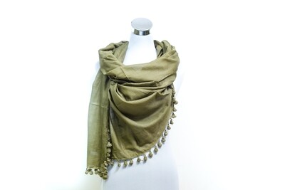 Silk-Cotton Handloom Scarf - Crete / Golden