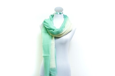 Organza Silk-Cotton - Tie &amp; Dye Handloom Scarf - Spray &amp; Feta