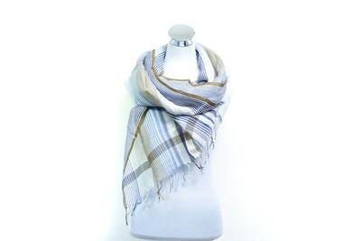 Cotton-Organza Silk - Warp Stripe Handloom Scarf - Multicolour