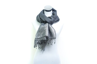 Cotton-Organza-Rolex Handloom Scarf - Waikawa Grey / Grey