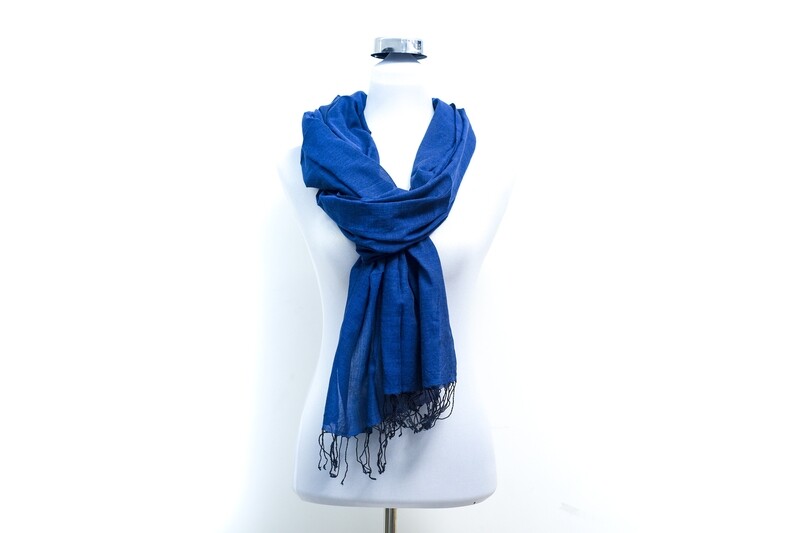 Cotton Handloom Scarf - Egyptian Blue