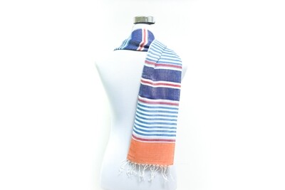 Cotton - Weft Stripe Handloom Scarf - Multicolor Striped
