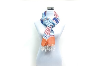 Cotton - Weft Stripe Handloom Scarf - Multicolor Striped