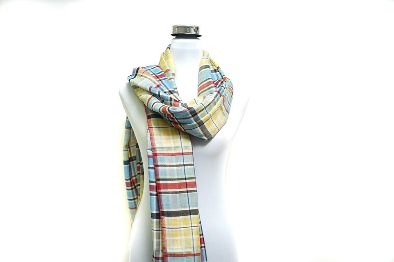 Woollen Handloom Scarf - Multicolor Checked