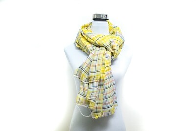 Woollen Handloom Scarf - Yellow Checked