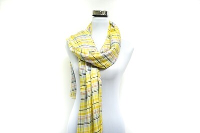 Woollen Handloom Scarf - Yellow Checked