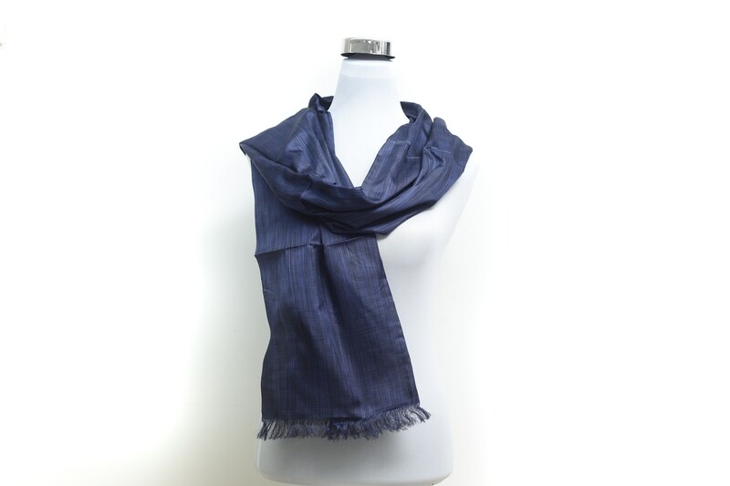 Satin Silk Handloom Scarf - Jacksons Purple / Blue