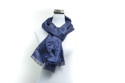 Satin Silk Handloom Scarf - Jacksons Purple / Blue