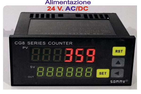 Contapezzi Contatore programmabile 24 V AC/DC Incrementale  contaimpulsi contapezzi