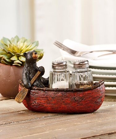 Bear in Canoe Salt & Pepper Shaker