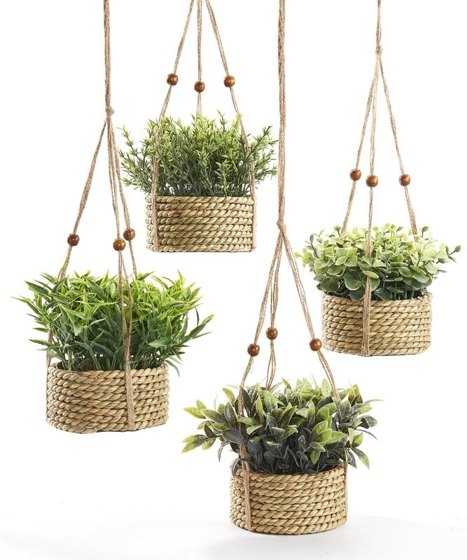 Hanging Life-Like Plant, 4 Assorted
