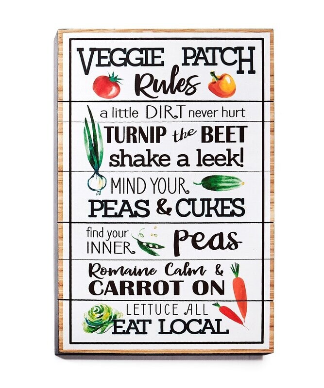 Veggie Patch Rules Wall Sign