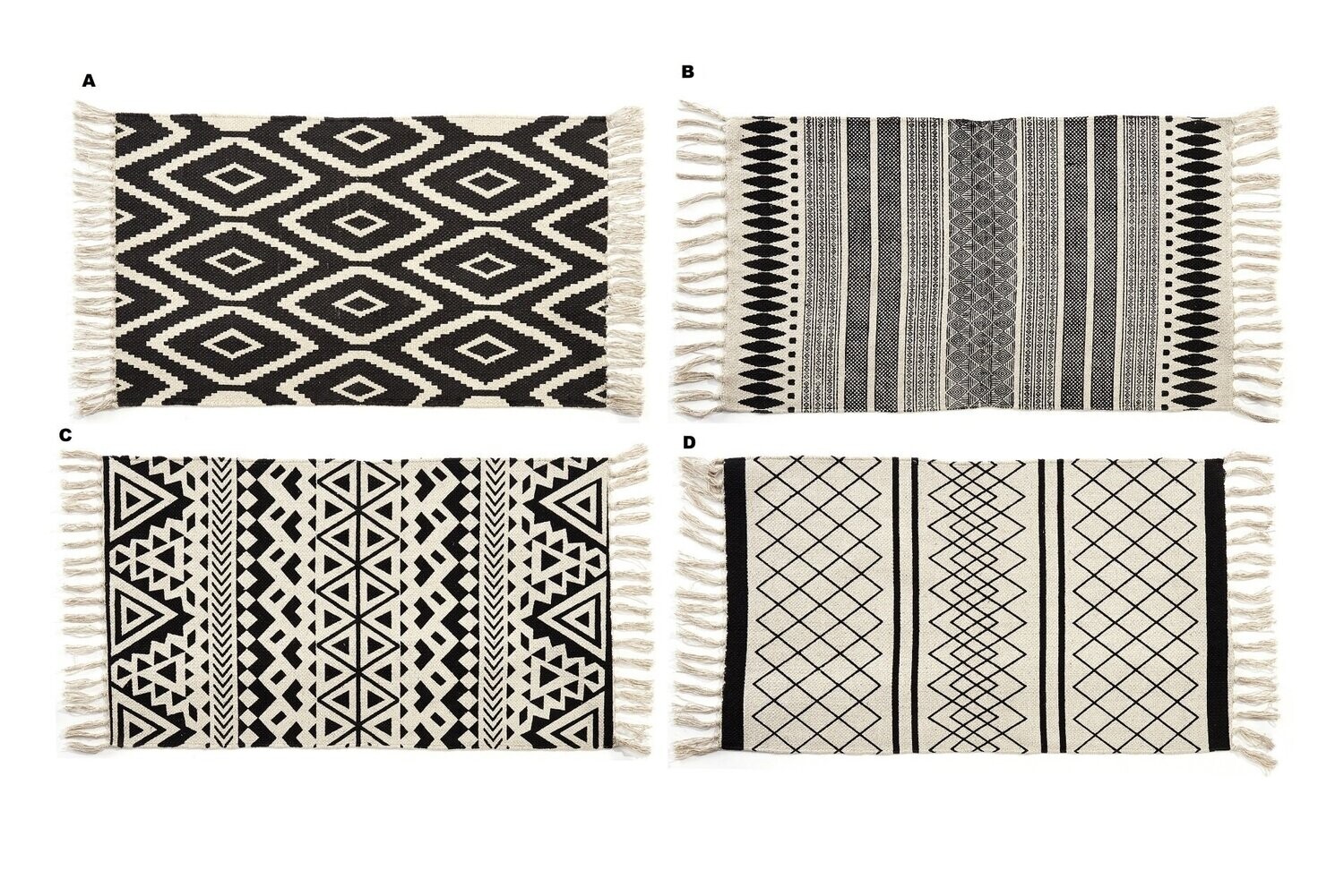 Area Rug w/Fringe, 4 Assorted
