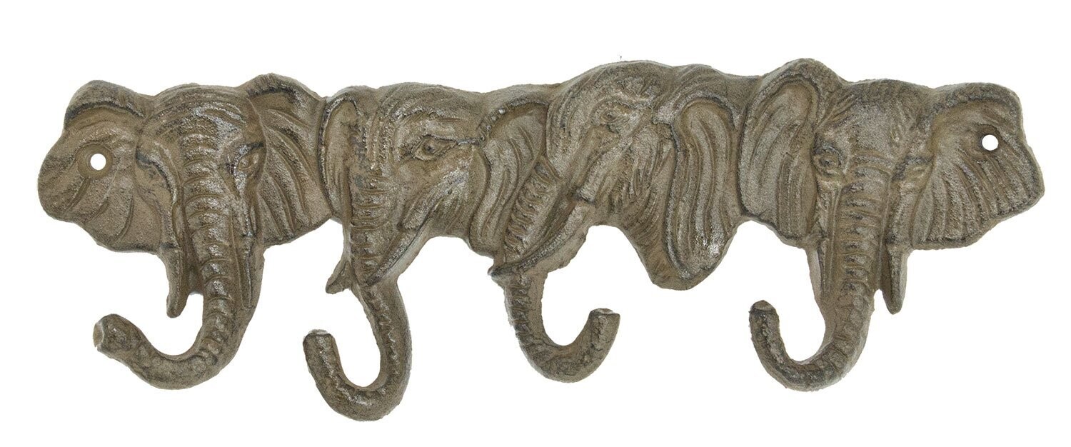 Cast Iron Elephant Hook/Key Rack
