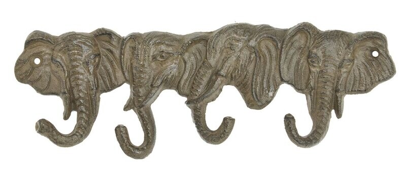 Cast Iron Elephant Hook/Key Rack