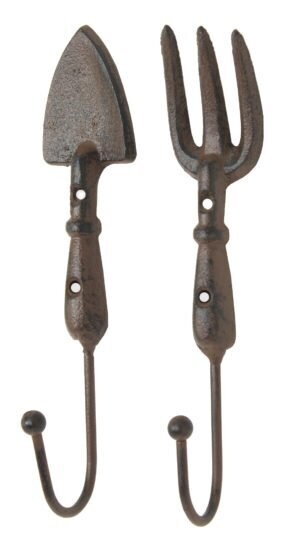 Cast Iron Garden Tool Hooks, Trowel/Shovel