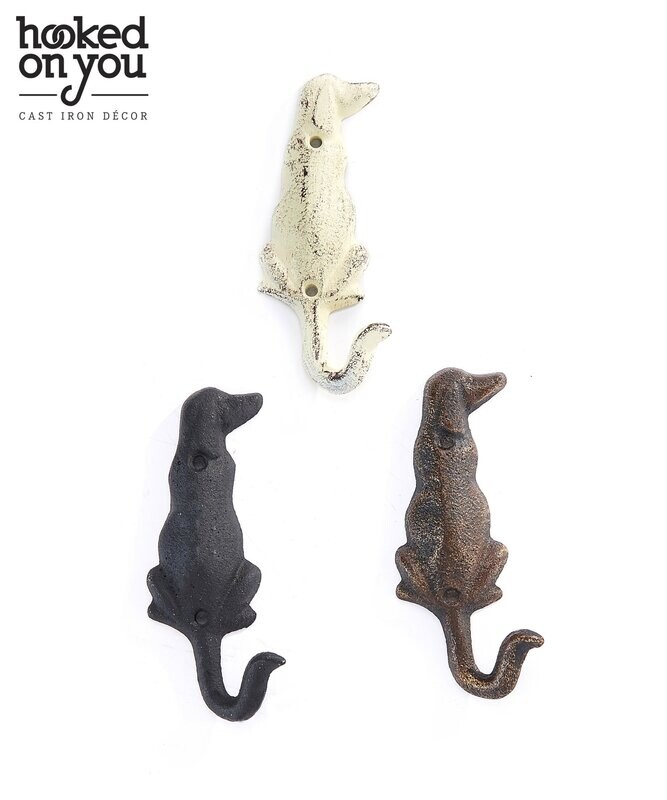 Cast Iron Dog tail Hooks, 3 Assorted