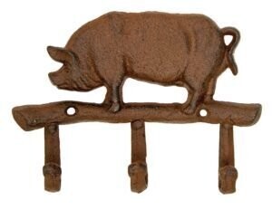 Cast Iron Pig Key Rack / Hook