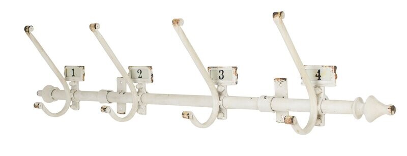 4-Hook Wall Rack, Antique White