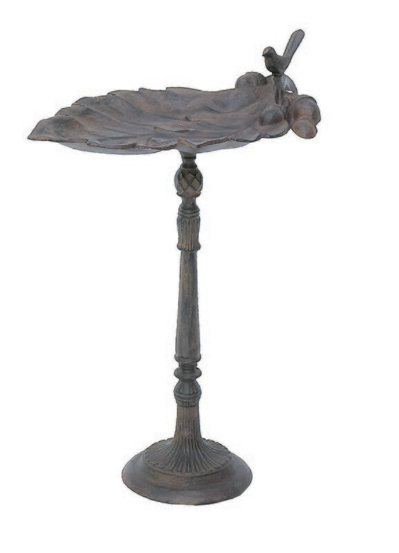 Cast Iron Large Leaves Bird Bath or Bird Feeder