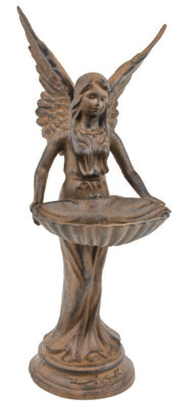 Cast Iron Angel Butler Bird Bath or Bird Feeder