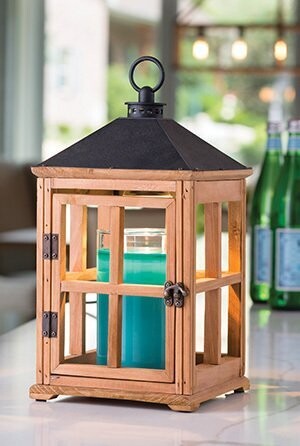 Natural Teak Wooden Lantern Candle Warmer