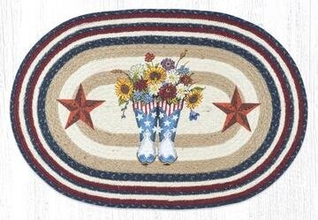 American Boots Barn Star Oval Patch Braided Rug