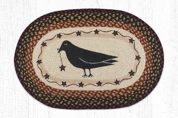 Crow and Barn Stars Oval Patch Braided Rug