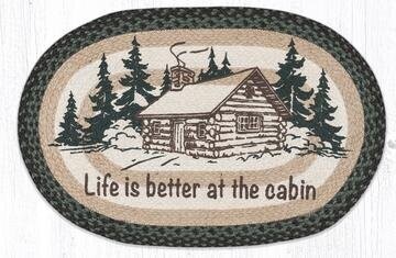 Life Is Better At The Cabin Oval Patch Braided Rug