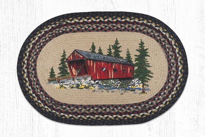 Covered Bridge Oval Patch Braided Rug