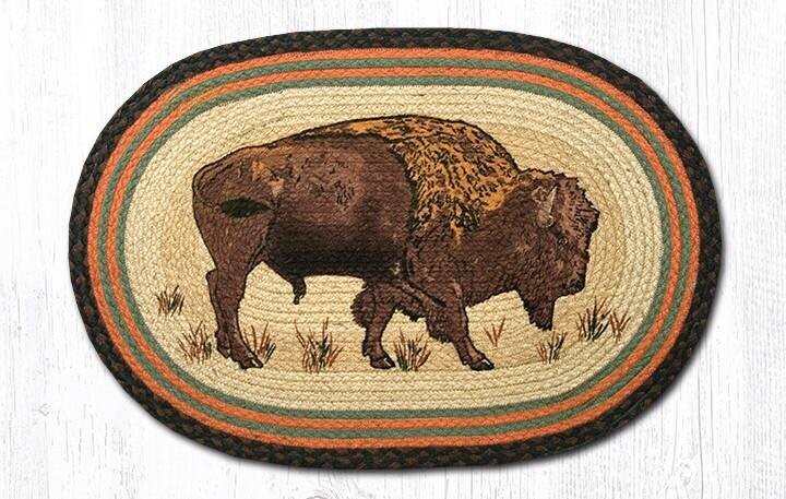 Buffalo Oval Patch Braided Rug
