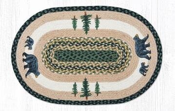 Bear Timbers Oval Patch Braided Rug