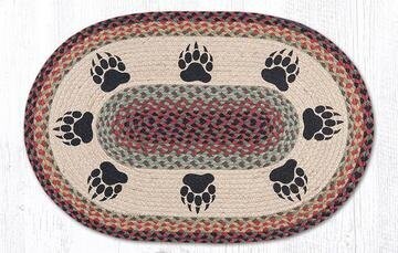 Bear Paws Oval Patch Braided Rug